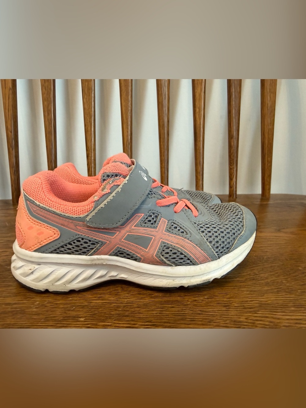 ASICS Jolt 2 PS Kids Running Shoes - Grey/Peach - Size K13